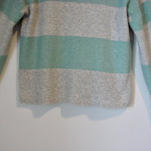 J. Crew Sweater Wool Alpaca Blend Turtleneck Sweater Gray Green Stripe Size XS - Picture 9 of 15